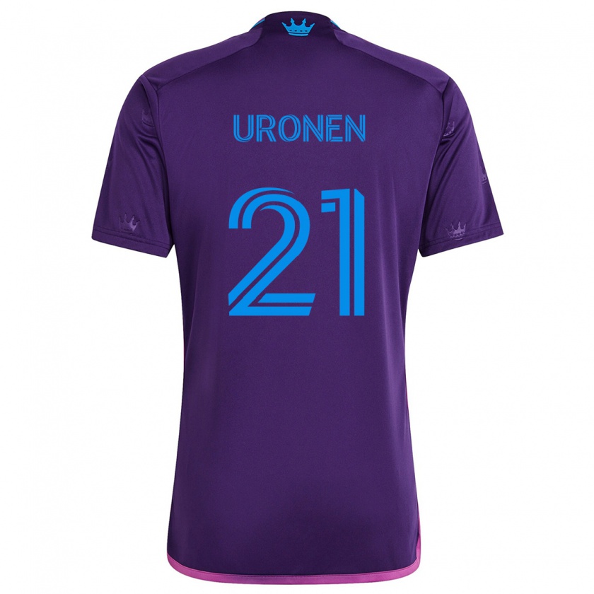 Kandiny Gyermek Jere Uronen #21 Lila Kék Idegenbeli Jersey 2024/25 Mez Póló Ing