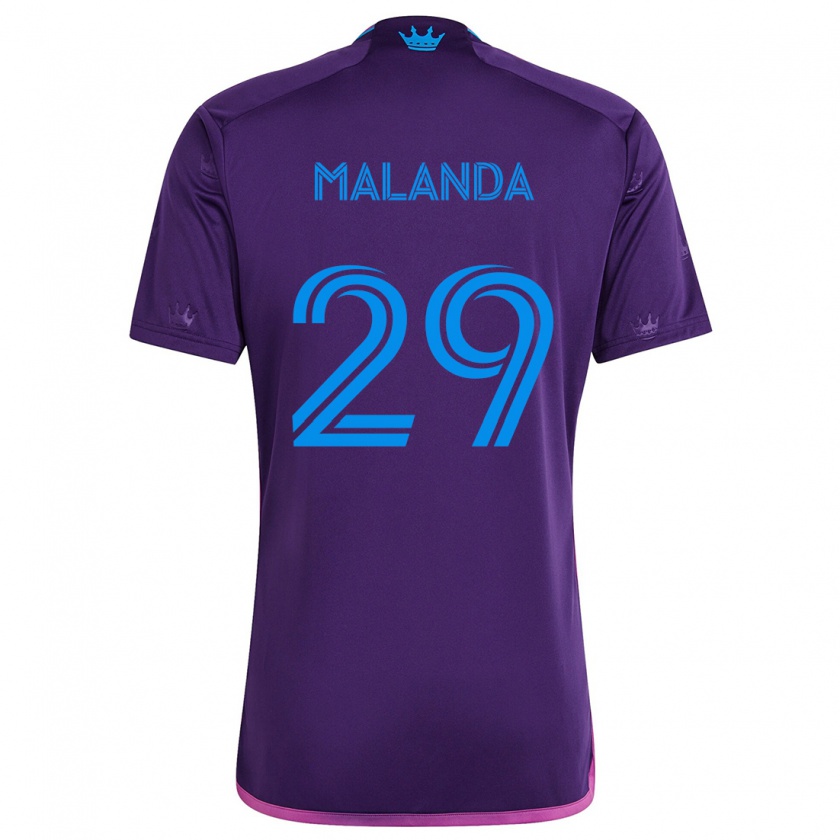 Kandiny Gyermek Adilson Malanda #29 Lila Kék Idegenbeli Jersey 2024/25 Mez Póló Ing