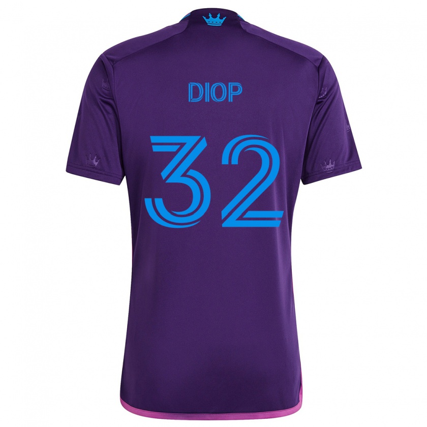 Kandiny Gyermek Hamady Diop #32 Lila Kék Idegenbeli Jersey 2024/25 Mez Póló Ing