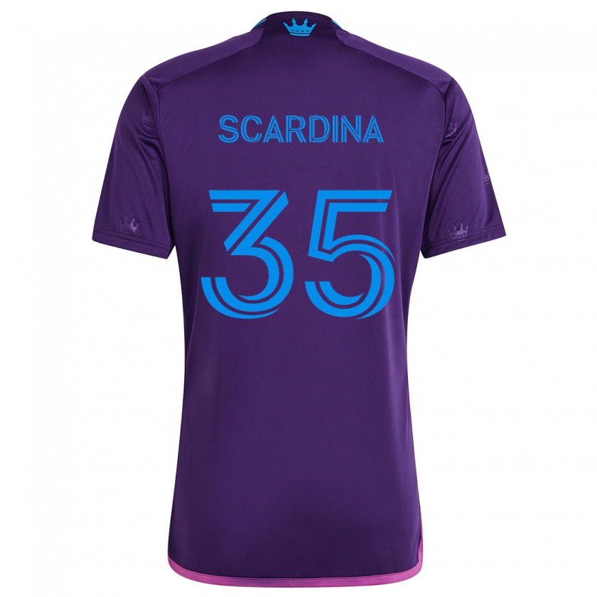 Kandiny Gyermek Nick Scardina #35 Lila Kék Idegenbeli Jersey 2024/25 Mez Póló Ing