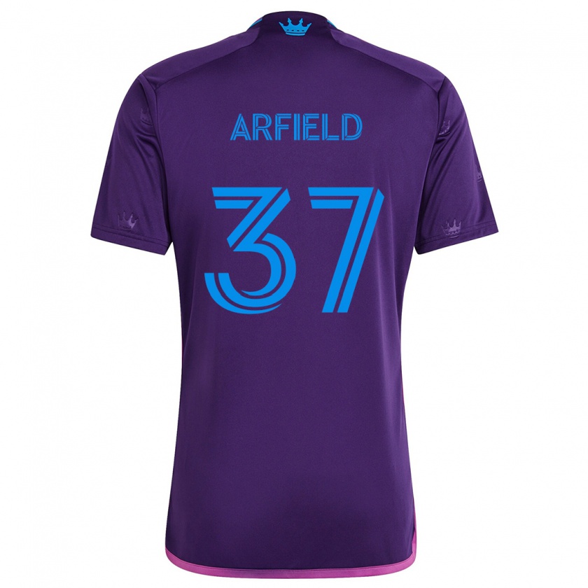 Kandiny Gyermek Scott Arfield #37 Lila Kék Idegenbeli Jersey 2024/25 Mez Póló Ing