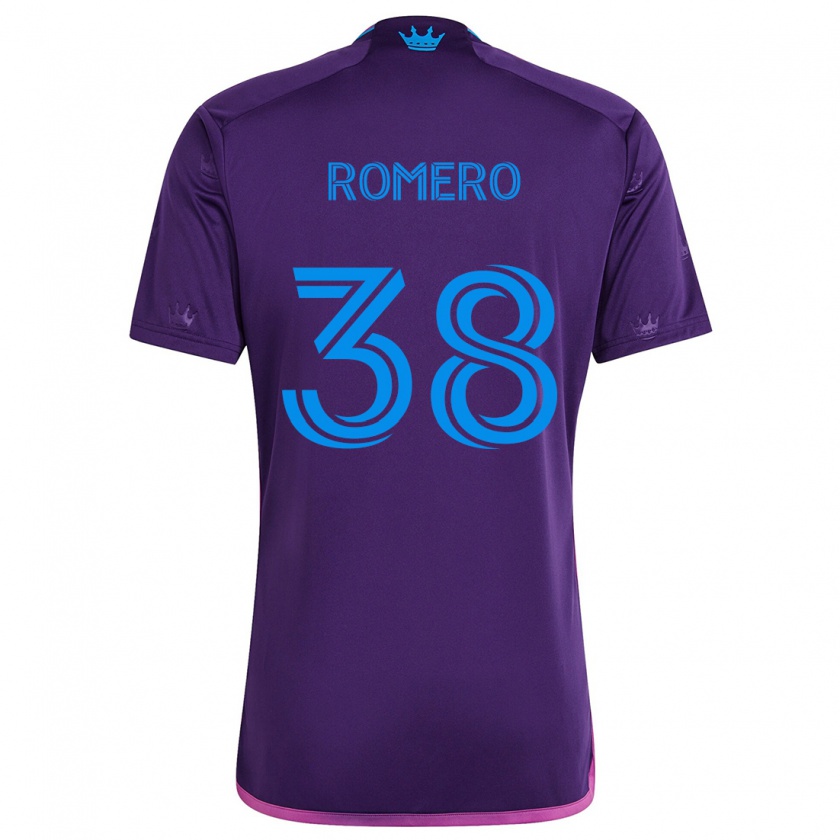 Kandiny Gyermek Brian Romero #38 Lila Kék Idegenbeli Jersey 2024/25 Mez Póló Ing