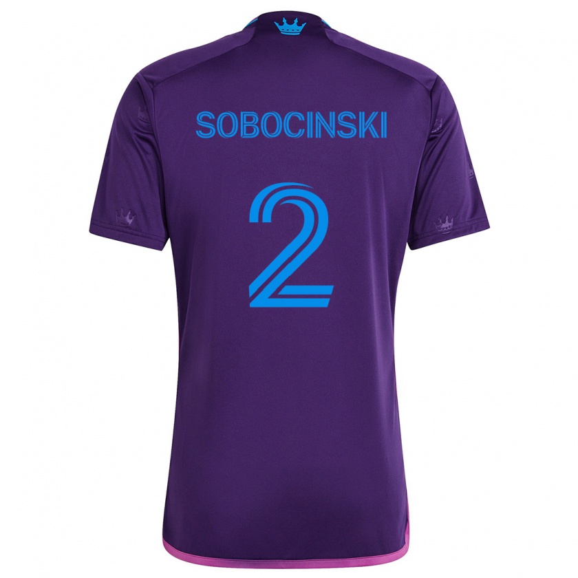 Kandiny Gyermek Jan Sobocinski #2 Lila Kék Idegenbeli Jersey 2024/25 Mez Póló Ing