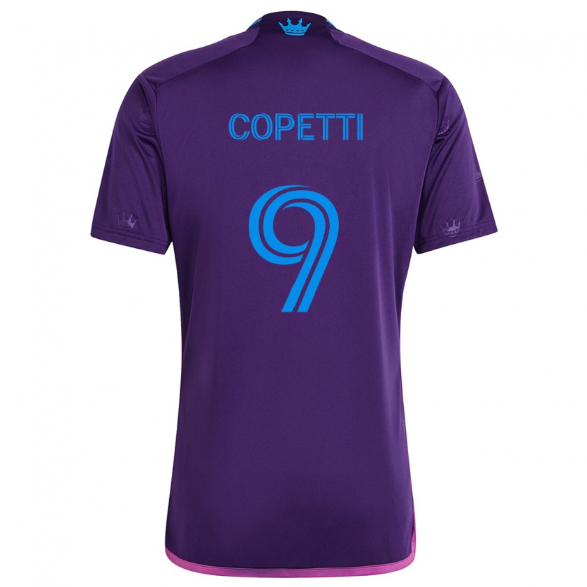 Kandiny Gyermek Enzo Copetti #9 Lila Kék Idegenbeli Jersey 2024/25 Mez Póló Ing