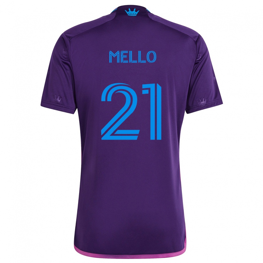 Kandiny Gyermek Vinicius Mello #21 Lila Kék Idegenbeli Jersey 2024/25 Mez Póló Ing