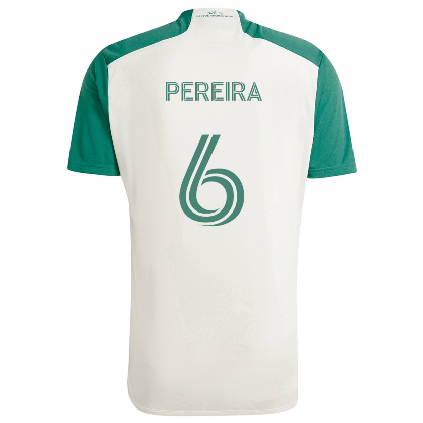 Kandiny Gyermek Daniel Pereira #6 Barna Színek Zöld Idegenbeli Jersey 2024/25 Mez Póló Ing