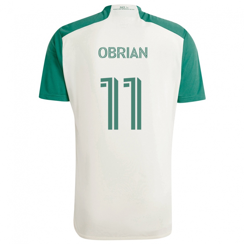 Kandiny Gyermek Jáder Obrian #11 Barna Színek Zöld Idegenbeli Jersey 2024/25 Mez Póló Ing