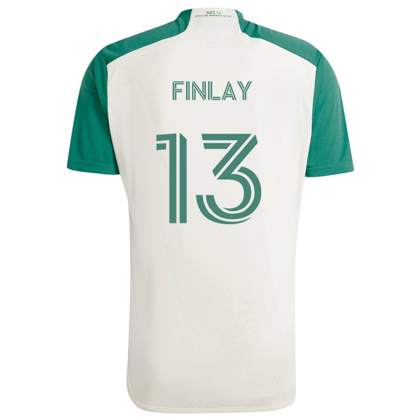 Kandiny Gyermek Ethan Finlay #13 Barna Színek Zöld Idegenbeli Jersey 2024/25 Mez Póló Ing