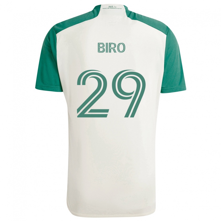 Kandiny Gyermek Guilherme Biro #29 Barna Színek Zöld Idegenbeli Jersey 2024/25 Mez Póló Ing