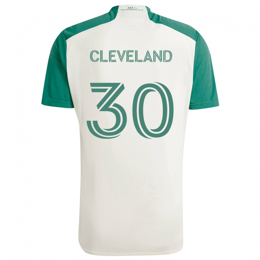 Kandiny Gyermek Stefan Cleveland #30 Barna Színek Zöld Idegenbeli Jersey 2024/25 Mez Póló Ing