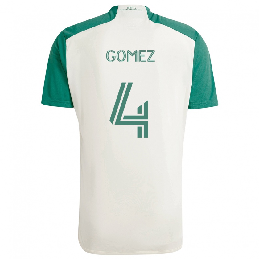 Kandiny Gyermek Antonio Gomez #4 Barna Színek Zöld Idegenbeli Jersey 2024/25 Mez Póló Ing