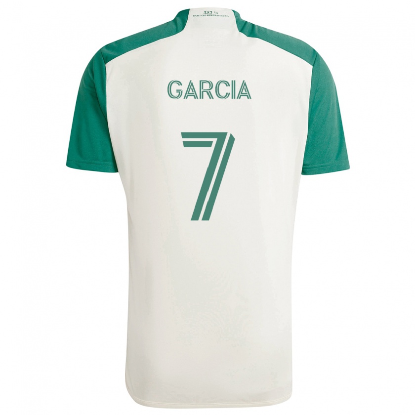 Kandiny Gyermek Anthony García #7 Barna Színek Zöld Idegenbeli Jersey 2024/25 Mez Póló Ing