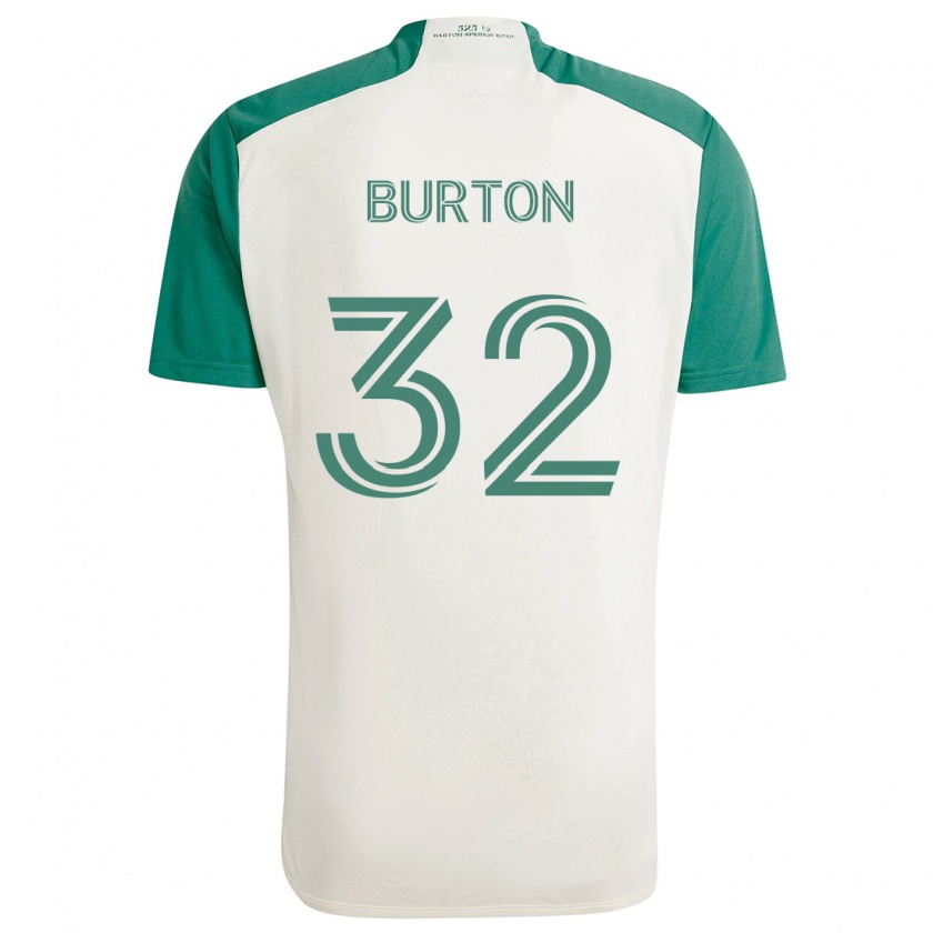 Kandiny Gyermek Micah Burton #32 Barna Színek Zöld Idegenbeli Jersey 2024/25 Mez Póló Ing