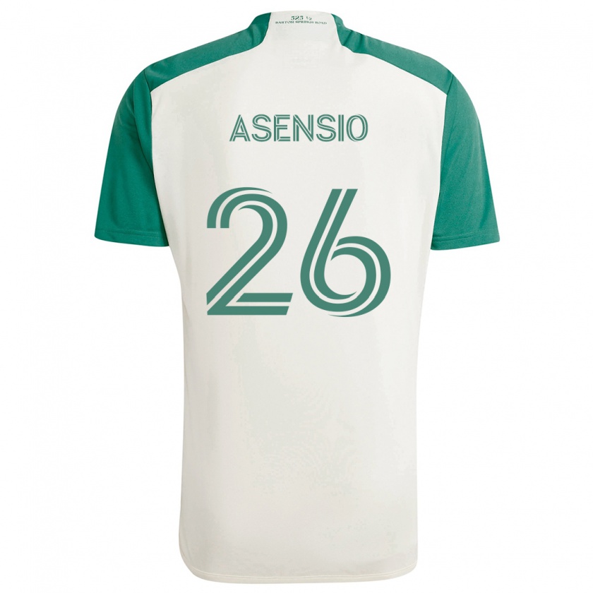 Kandiny Gyermek Charlie Asensio #26 Barna Színek Zöld Idegenbeli Jersey 2024/25 Mez Póló Ing