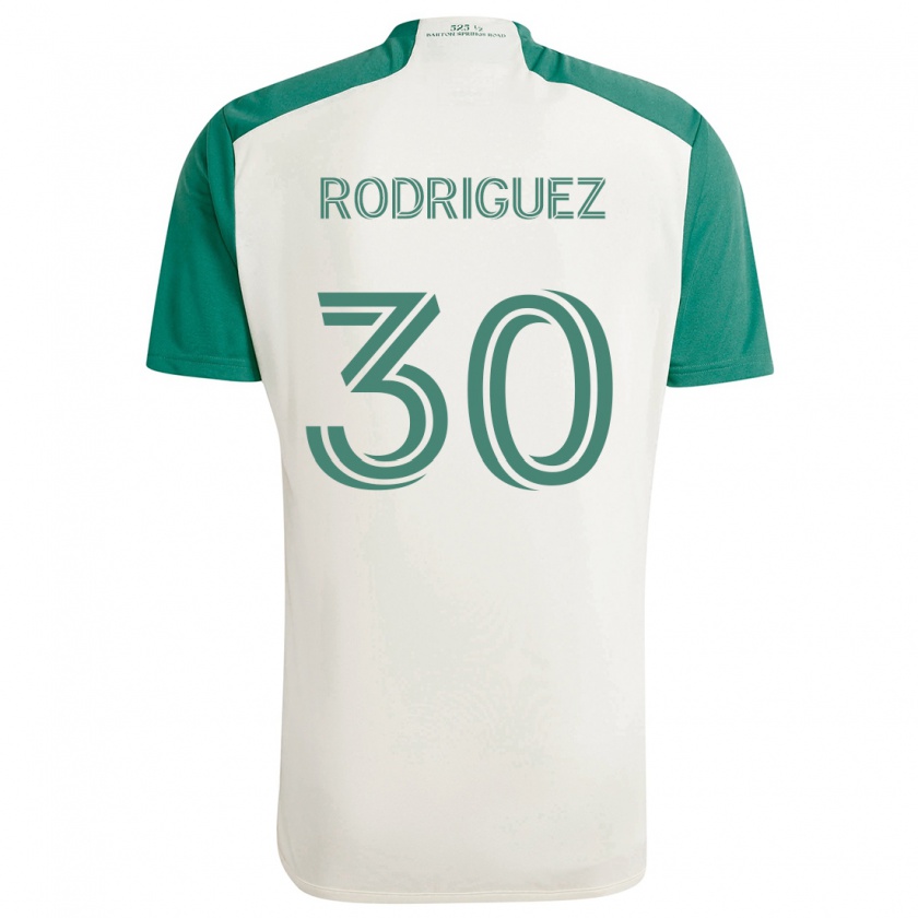 Kandiny Gyermek Memo Rodríguez #30 Barna Színek Zöld Idegenbeli Jersey 2024/25 Mez Póló Ing