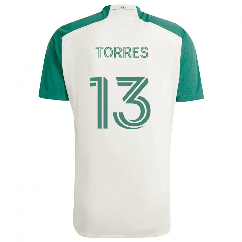 Kandiny Gyermek Leo Torres #13 Barna Színek Zöld Idegenbeli Jersey 2024/25 Mez Póló Ing