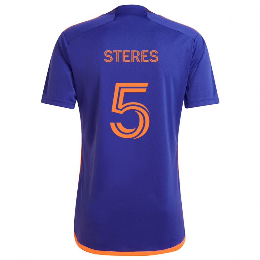 Kandiny Gyermek Daniel Steres #5 Lila Narancs Idegenbeli Jersey 2024/25 Mez Póló Ing