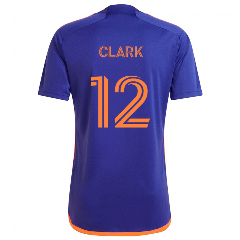 Kandiny Gyermek Steve Clark #12 Lila Narancs Idegenbeli Jersey 2024/25 Mez Póló Ing