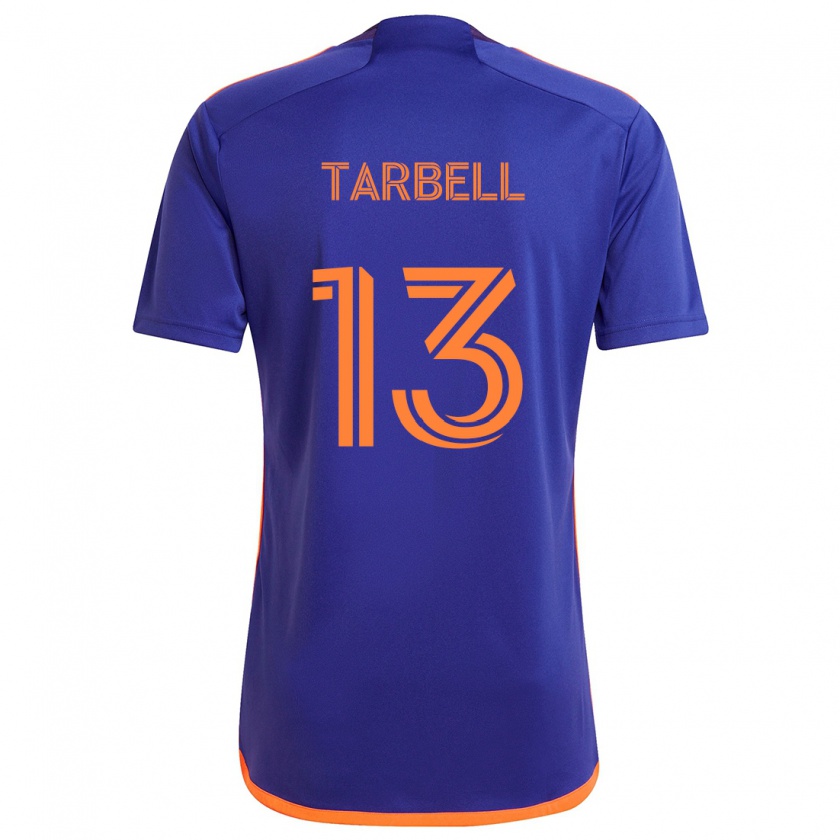 Kandiny Gyermek Andrew Tarbell #13 Lila Narancs Idegenbeli Jersey 2024/25 Mez Póló Ing