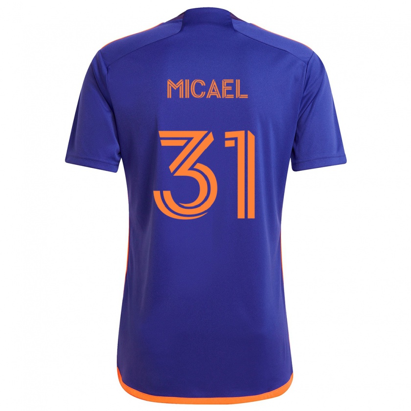 Kandiny Gyermek Micael #31 Lila Narancs Idegenbeli Jersey 2024/25 Mez Póló Ing