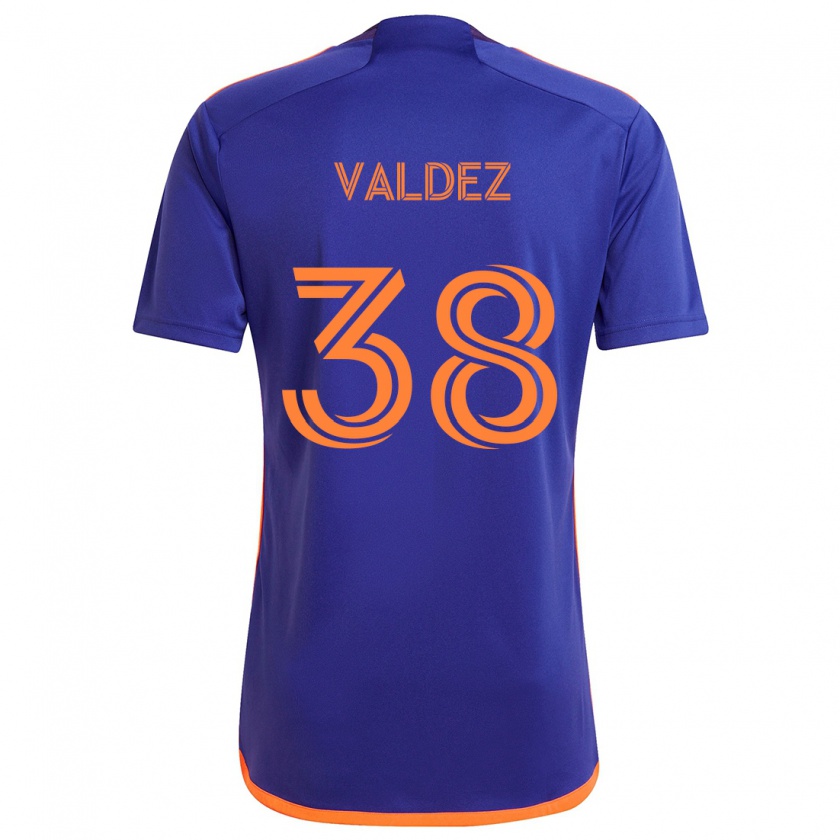 Kandiny Gyermek Xavier Valdez #38 Lila Narancs Idegenbeli Jersey 2024/25 Mez Póló Ing