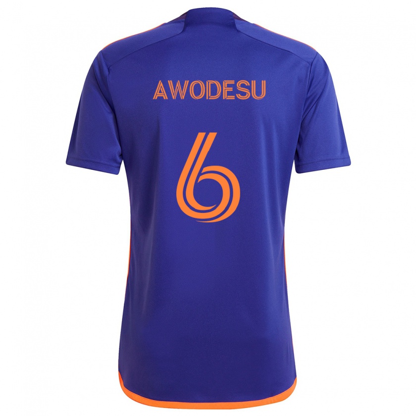 Kandiny Gyermek Femi Awodesu #6 Lila Narancs Idegenbeli Jersey 2024/25 Mez Póló Ing