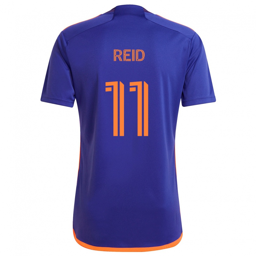 Kandiny Gyermek Isaiah Reid #11 Lila Narancs Idegenbeli Jersey 2024/25 Mez Póló Ing