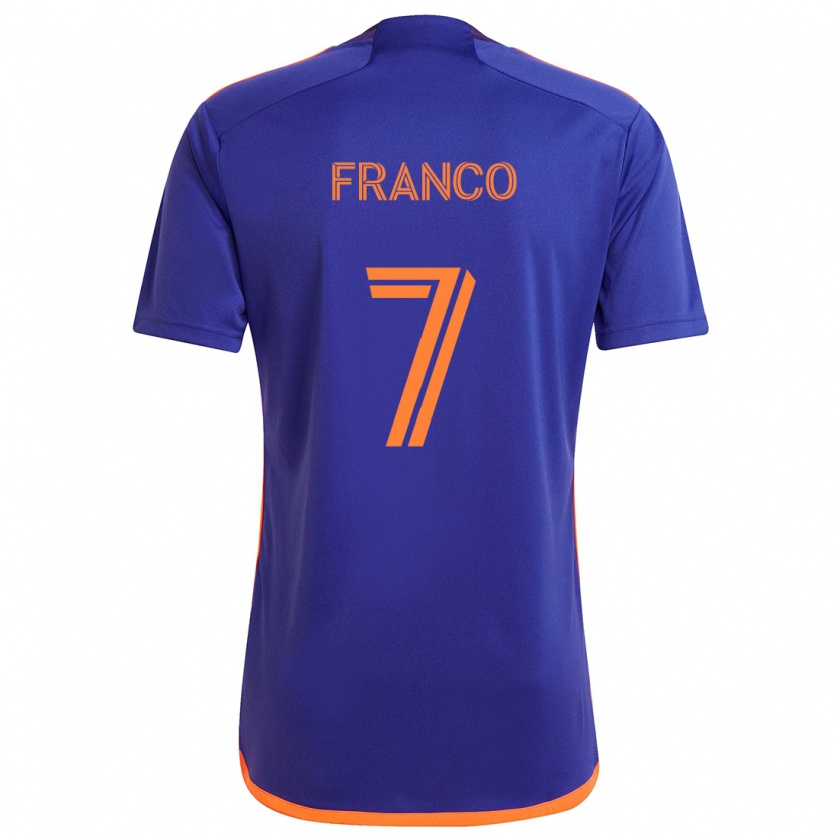 Kandiny Gyermek Iván Franco #7 Lila Narancs Idegenbeli Jersey 2024/25 Mez Póló Ing