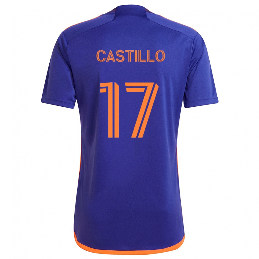 Kandiny Gyermek Joyner Castillo #17 Lila Narancs Idegenbeli Jersey 2024/25 Mez Póló Ing