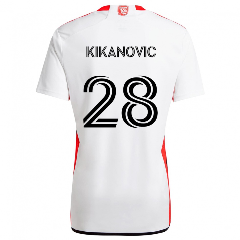 Kandiny Gyermek Benjamin Kikanović #28 Fehér Piros Idegenbeli Jersey 2024/25 Mez Póló Ing