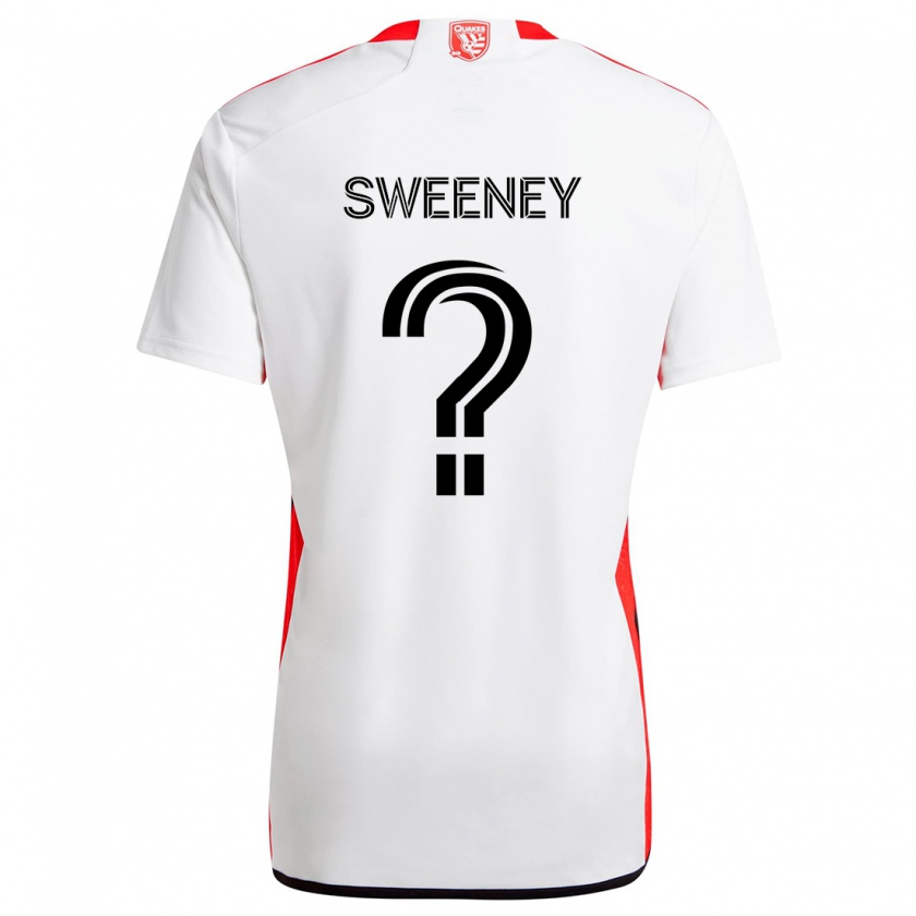 Kandiny Gyermek D Sweeney #0 Fehér Piros Idegenbeli Jersey 2024/25 Mez Póló Ing