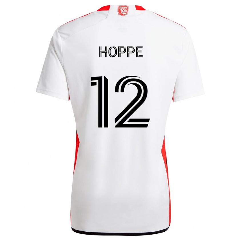 Kandiny Gyermek Matthew Hoppe #12 Fehér Piros Idegenbeli Jersey 2024/25 Mez Póló Ing