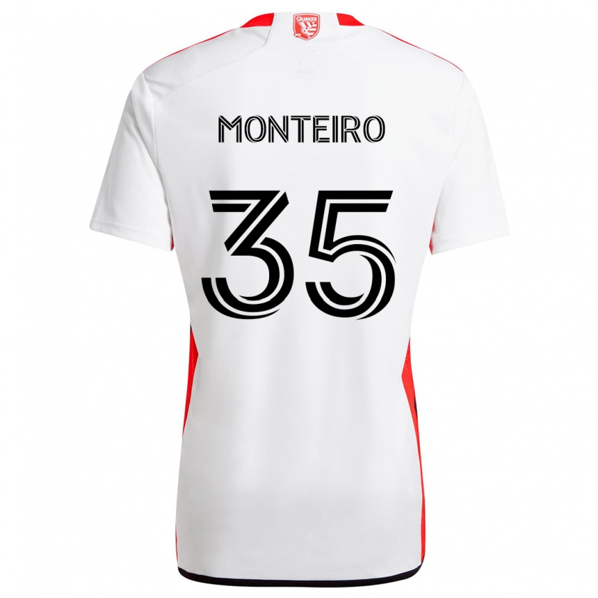 Kandiny Gyermek Jamiro Monteiro #35 Fehér Piros Idegenbeli Jersey 2024/25 Mez Póló Ing