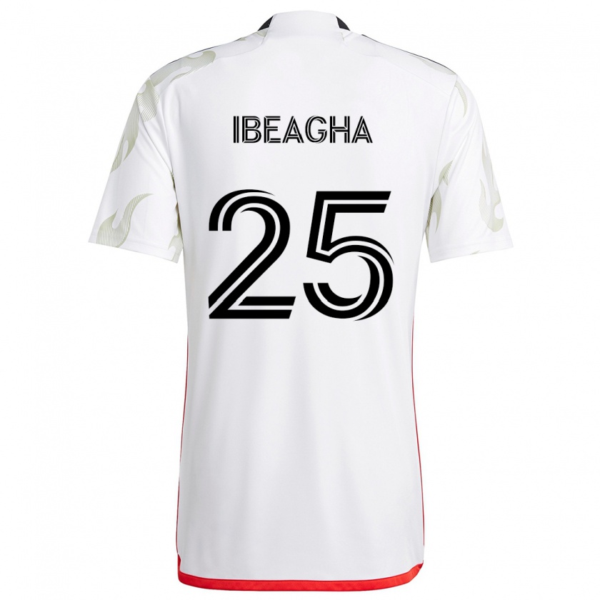 Kandiny Gyermek Sebastien Ibeagha #25 Fehér Piros Fekete Idegenbeli Jersey 2024/25 Mez Póló Ing