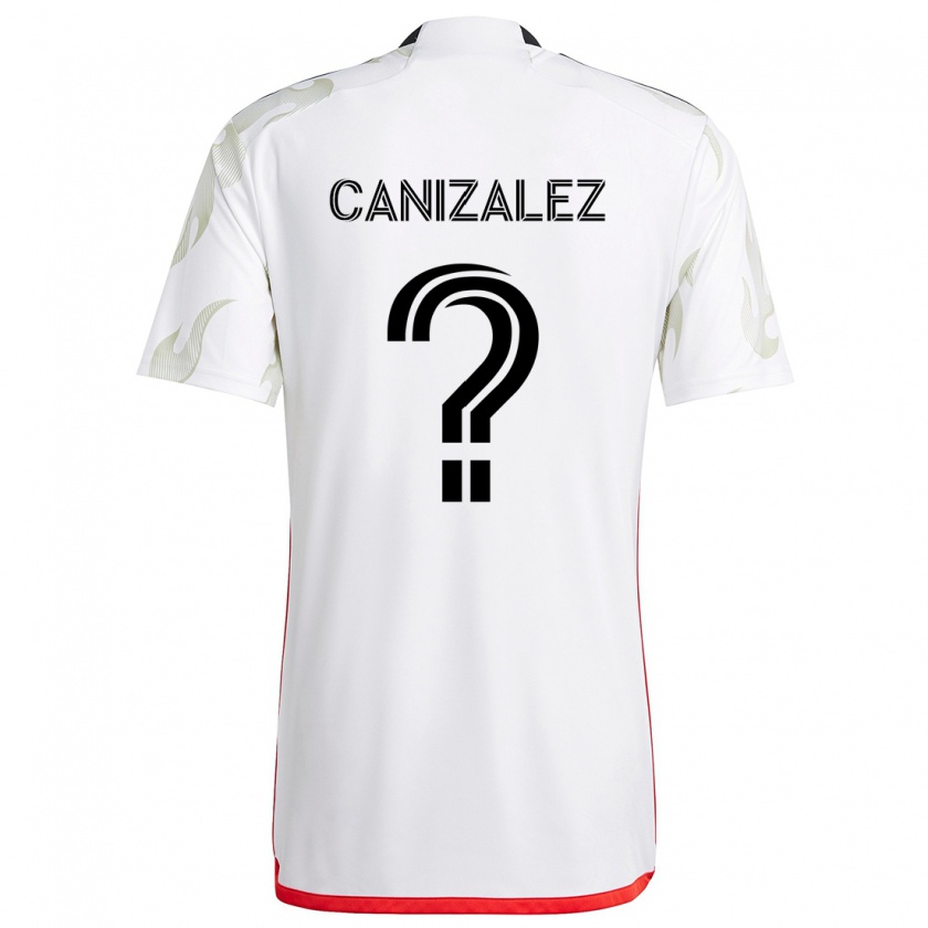 Kandiny Gyermek Henry Canizalez #0 Fehér Piros Fekete Idegenbeli Jersey 2024/25 Mez Póló Ing