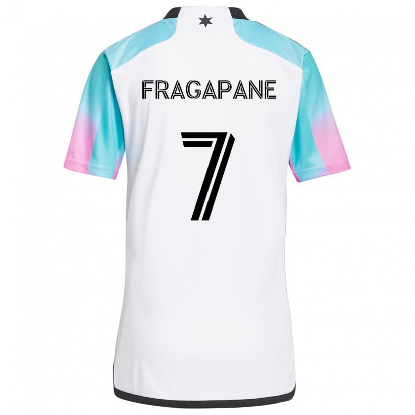 Kandiny Gyermek Franco Fragapane #7 Fehér Kék Fekete Idegenbeli Jersey 2024/25 Mez Póló Ing