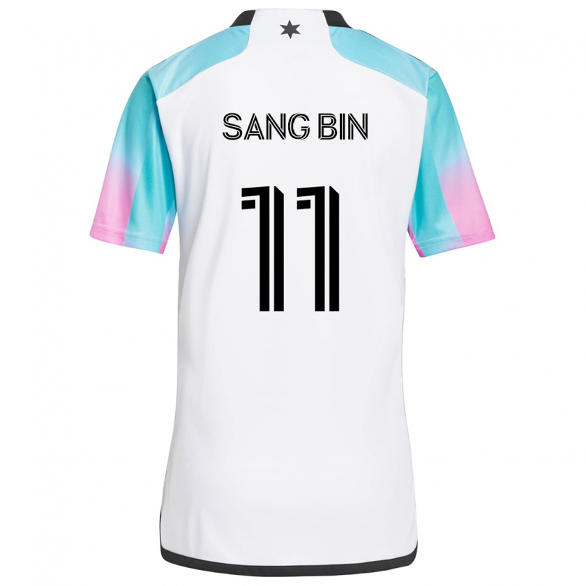 Kandiny Gyermek Sang-Bin Jeong #11 Fehér Kék Fekete Idegenbeli Jersey 2024/25 Mez Póló Ing