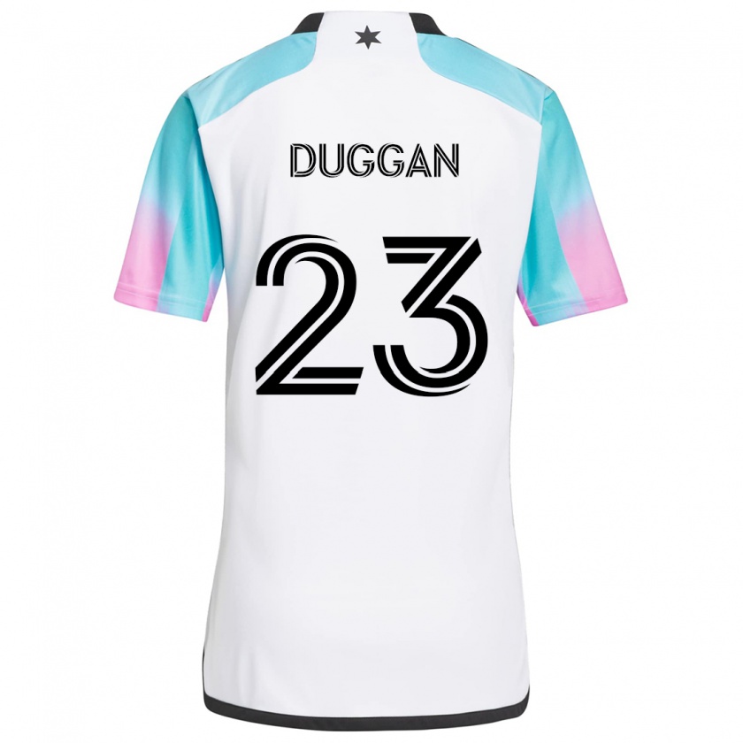 Kandiny Gyermek Morris Duggan #23 Fehér Kék Fekete Idegenbeli Jersey 2024/25 Mez Póló Ing