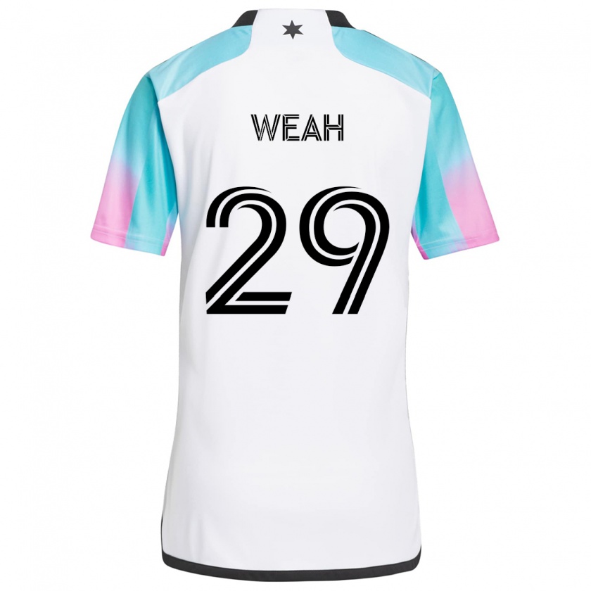 Kandiny Gyermek Patrick Weah #29 Fehér Kék Fekete Idegenbeli Jersey 2024/25 Mez Póló Ing