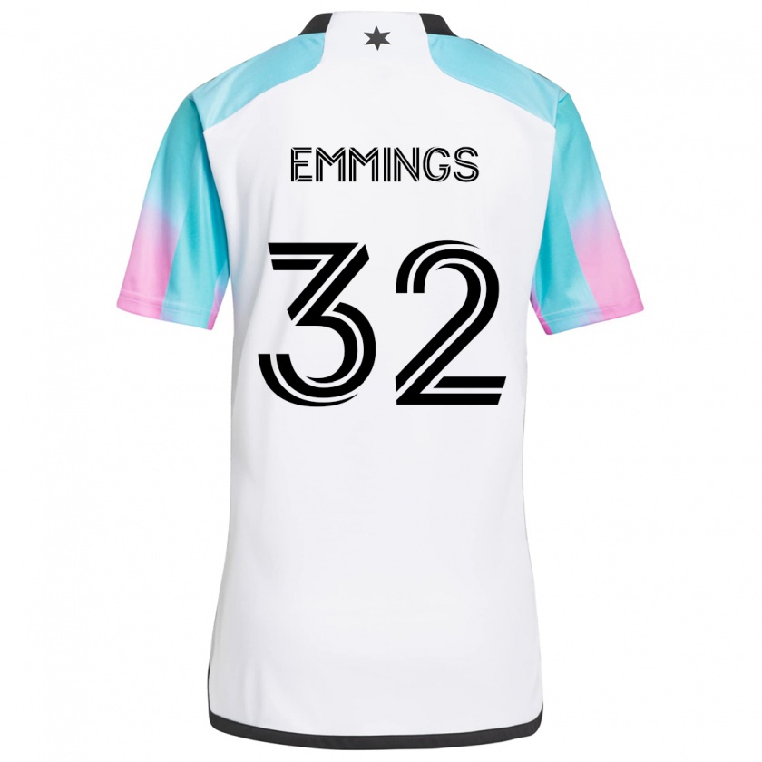 Kandiny Gyermek Fred Emmings #32 Fehér Kék Fekete Idegenbeli Jersey 2024/25 Mez Póló Ing