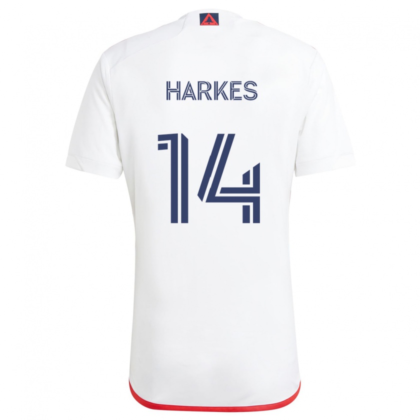 Kandiny Gyermek Ian Harkes #14 Fehér Piros Idegenbeli Jersey 2024/25 Mez Póló Ing