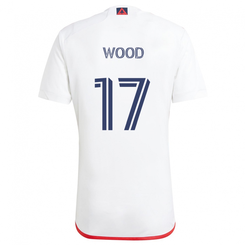 Kandiny Gyermek Bobby Wood #17 Fehér Piros Idegenbeli Jersey 2024/25 Mez Póló Ing