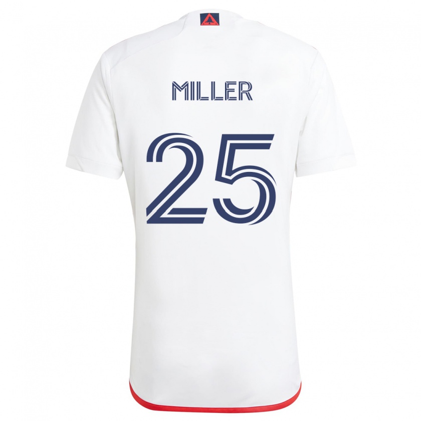 Kandiny Gyermek Peyton Miller #25 Fehér Piros Idegenbeli Jersey 2024/25 Mez Póló Ing