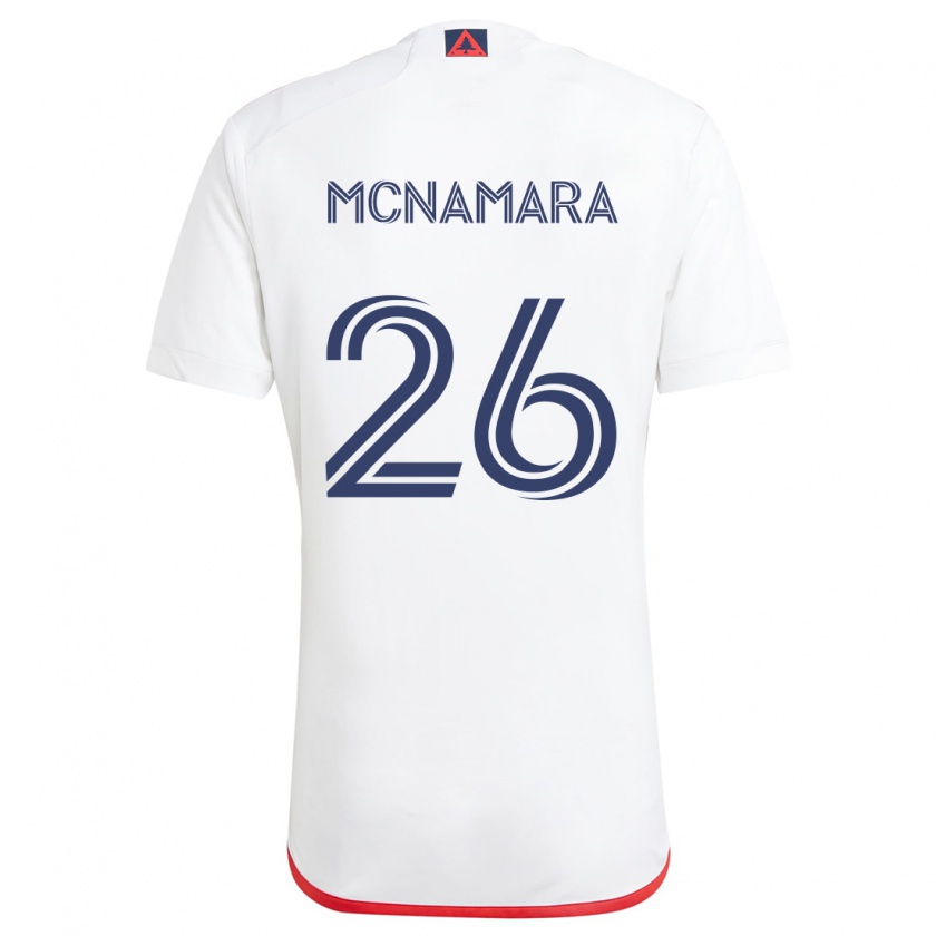 Kandiny Gyermek Tommy Mcnamara #26 Fehér Piros Idegenbeli Jersey 2024/25 Mez Póló Ing