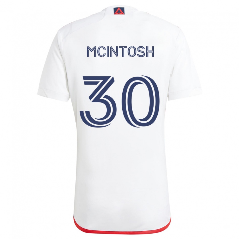 Kandiny Gyermek Damario Mcintosh #30 Fehér Piros Idegenbeli Jersey 2024/25 Mez Póló Ing