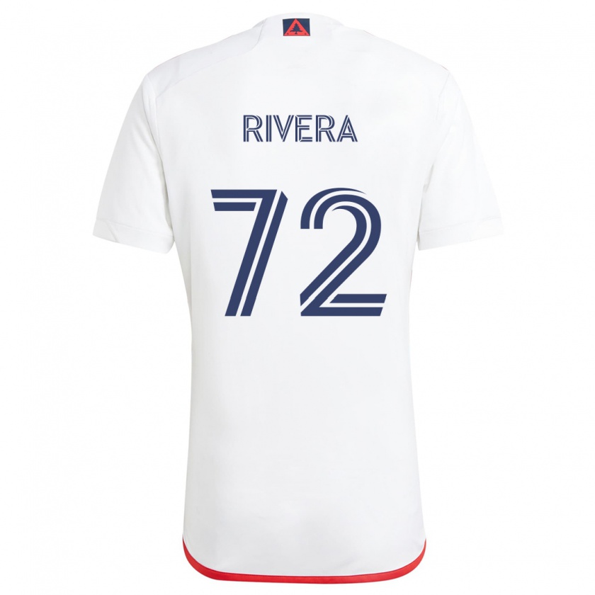 Kandiny Gyermek Damián Rivera #72 Fehér Piros Idegenbeli Jersey 2024/25 Mez Póló Ing