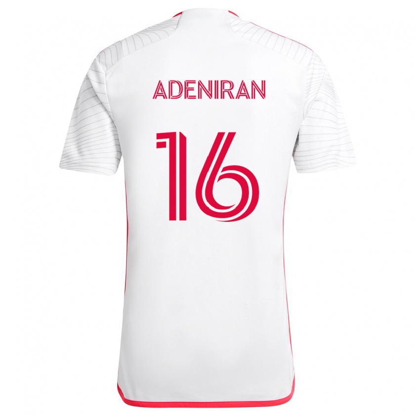 Kandiny Gyermek Samuel Adeniran #16 Fehér Piros Idegenbeli Jersey 2024/25 Mez Póló Ing