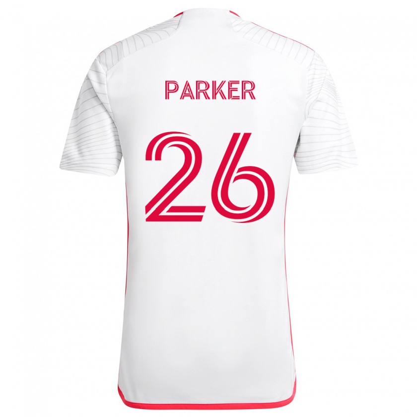 Kandiny Gyermek Tim Parker #26 Fehér Piros Idegenbeli Jersey 2024/25 Mez Póló Ing