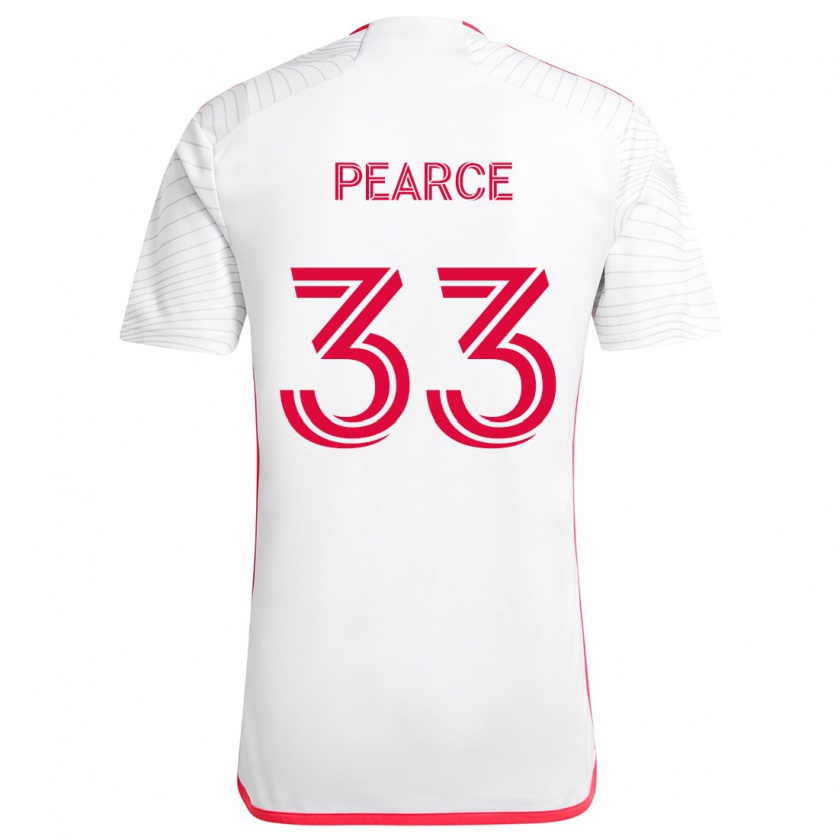 Kandiny Gyermek Tyson Pearce #33 Fehér Piros Idegenbeli Jersey 2024/25 Mez Póló Ing