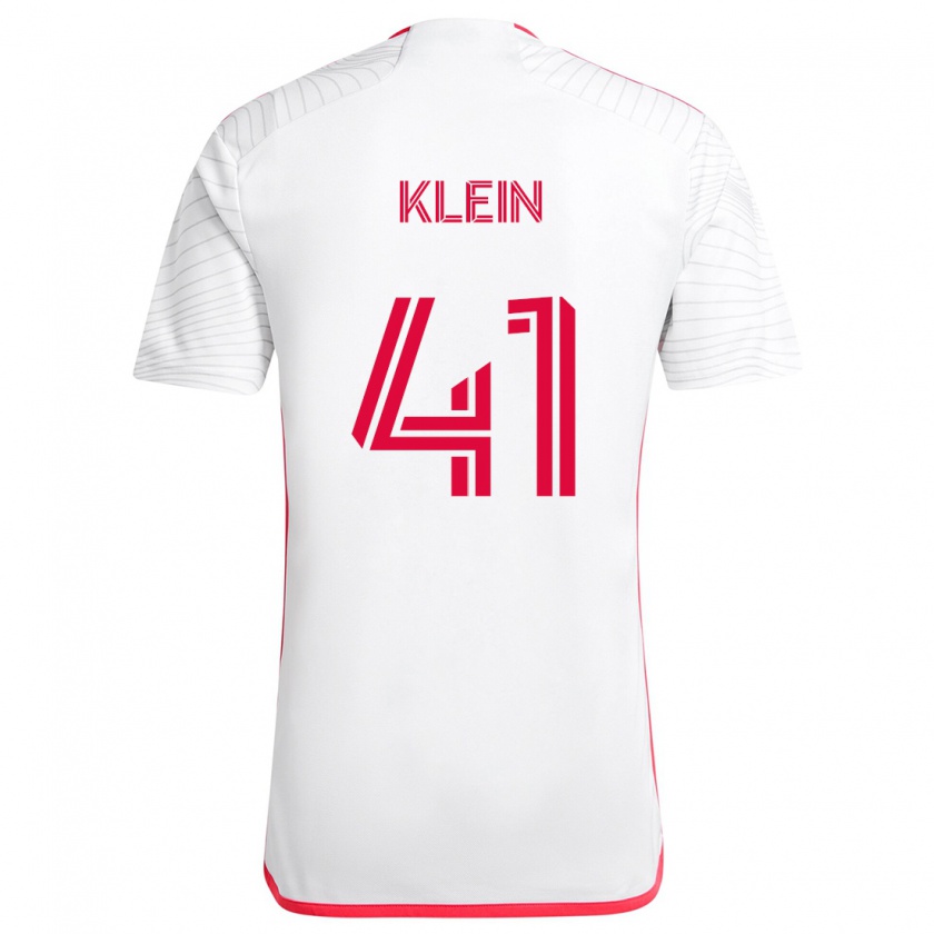 Kandiny Gyermek Johnny Klein #41 Fehér Piros Idegenbeli Jersey 2024/25 Mez Póló Ing